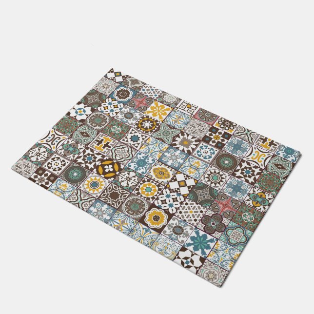 Coloured Moroccan tile Doormat (Angled)