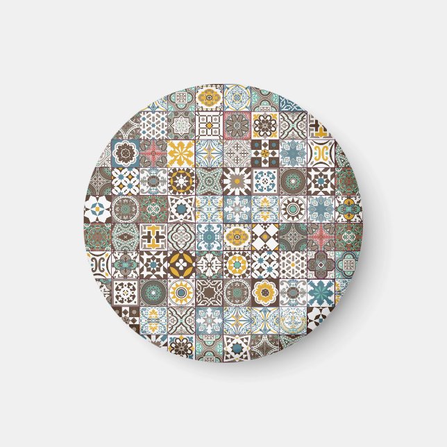 Coloured Moroccan tile Magnet (Front)