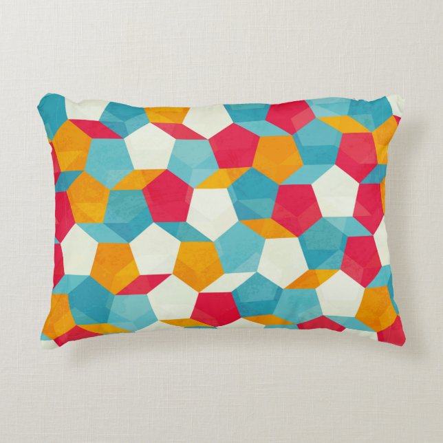 coloured mosaic seamless pattern accent pillow (Front)