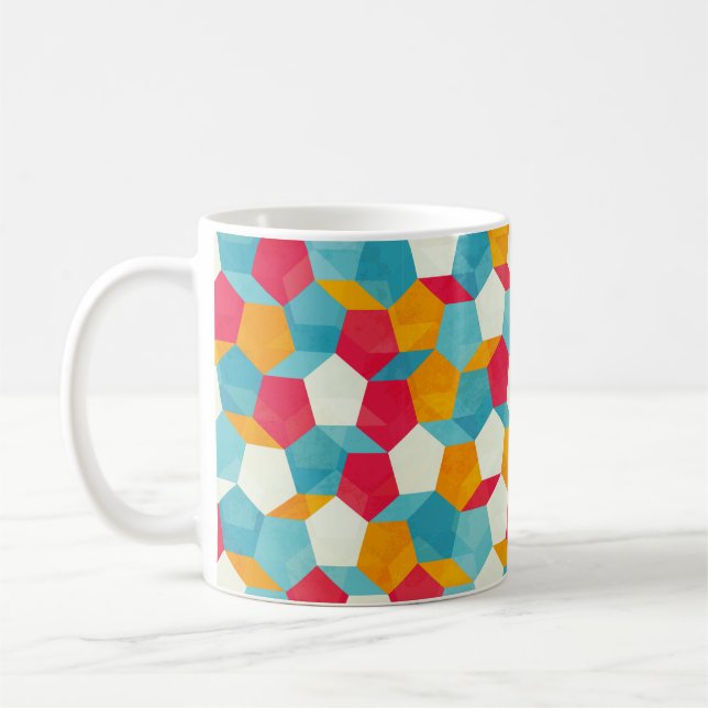 coloured mosaic seamless pattern coffee mug (Left)