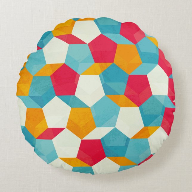 coloured mosaic seamless pattern round pillow (Front)