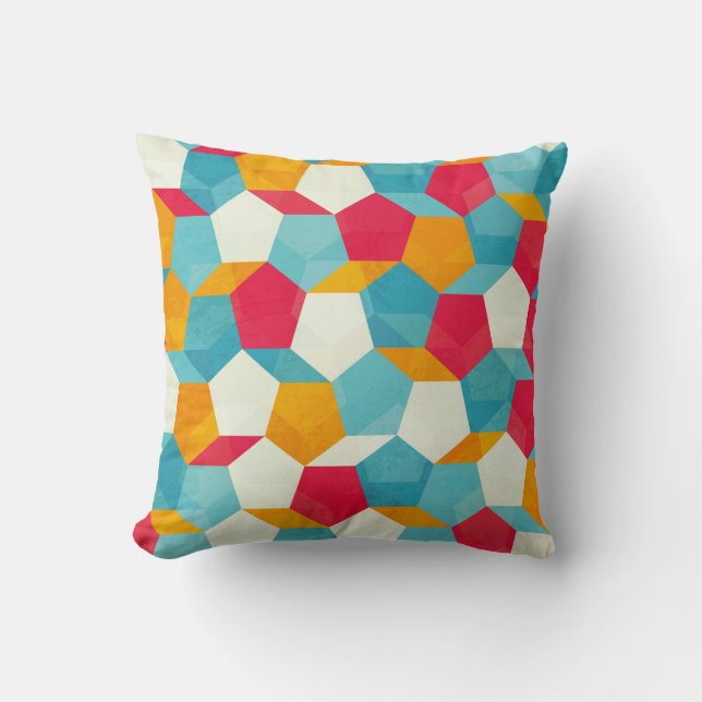 coloured mosaic seamless pattern throw pillow (Front)