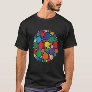 Coloured Multicolor Rainbow Polka Dot Internationa T-Shirt