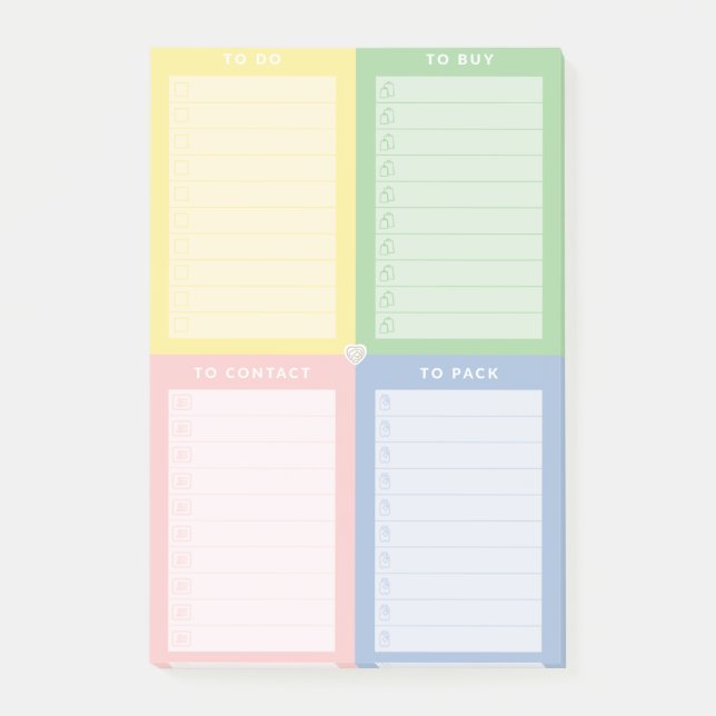 Coloured Multiple To-Do's Notepad (Front)