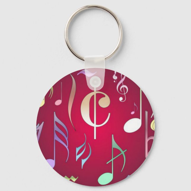 Coloured Musical Notes Keychain (Front)