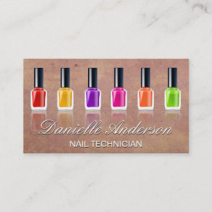 Coloured Nail Polish Bottles Business Card