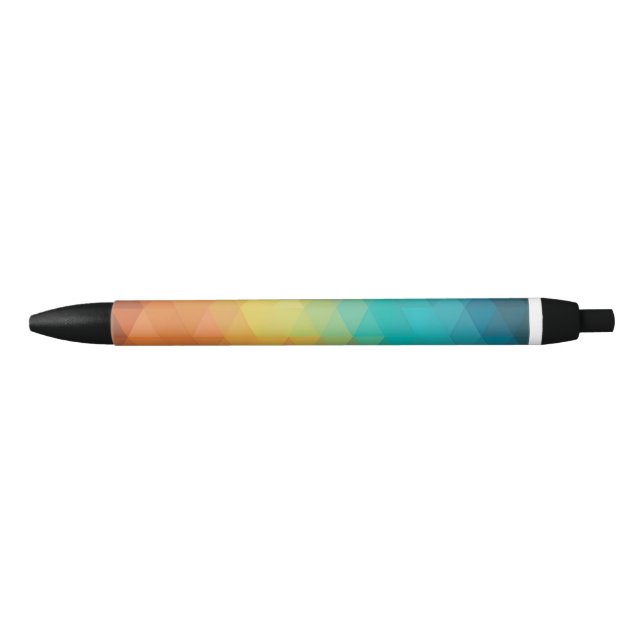 Coloured Neon Glass Pattern Black Ink Pen (Front)