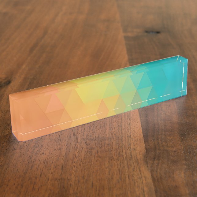 Coloured Neon Glass Pattern Nameplate (Side)