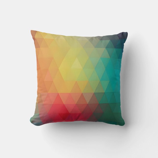 Coloured Neon Glass Pattern Throw Pillow (Front)