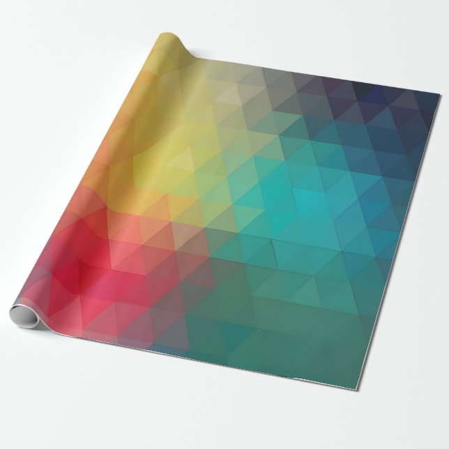 Coloured Neon Glass Pattern Wrapping Paper (Unrolled)