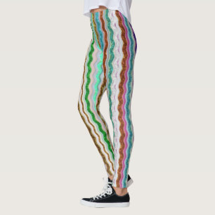 Coloured of wavy stripes resembling snakeskin  thr leggings