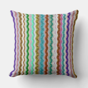 Coloured of wavy stripes resembling snakeskin  throw pillow