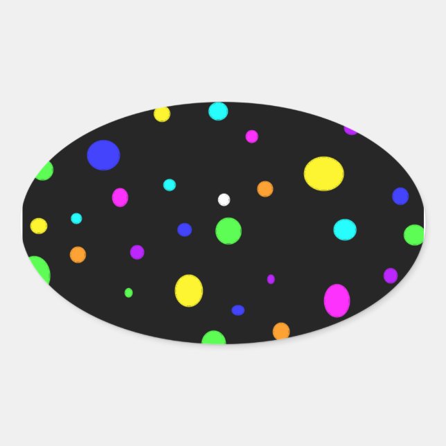 Coloured Orbs-oval sticker (Front)