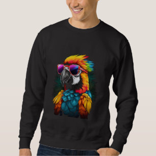 coloured parrot DJ With sunglasses african parrots Sweatshirt
