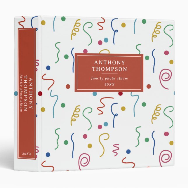 Coloured Party Confetti Pattern Binder (Front/Spine)