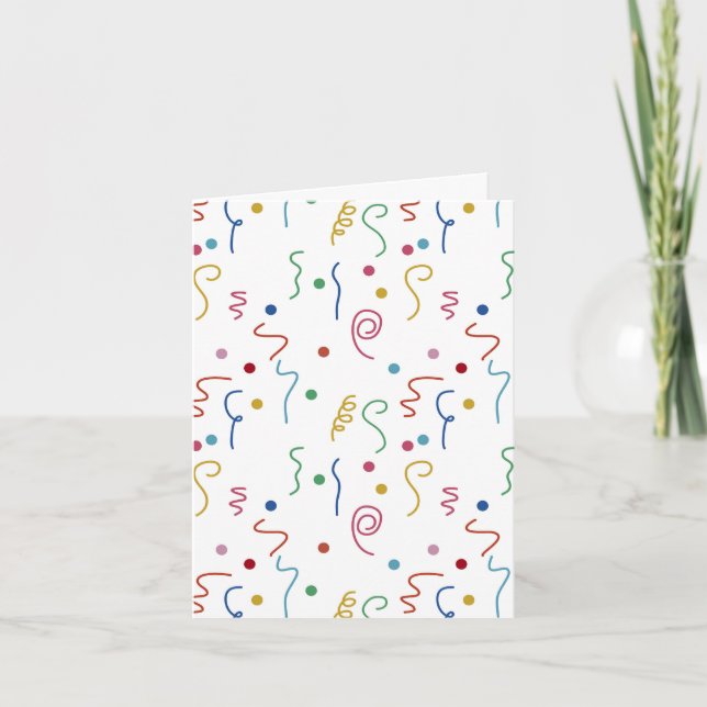 Coloured Party Confetti Pattern Card (Front)