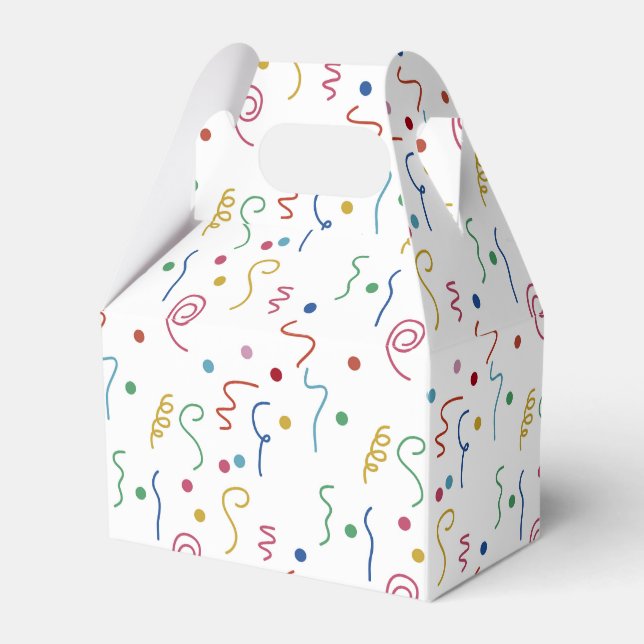 Coloured Party Confetti Pattern Favor Box (Front Side)