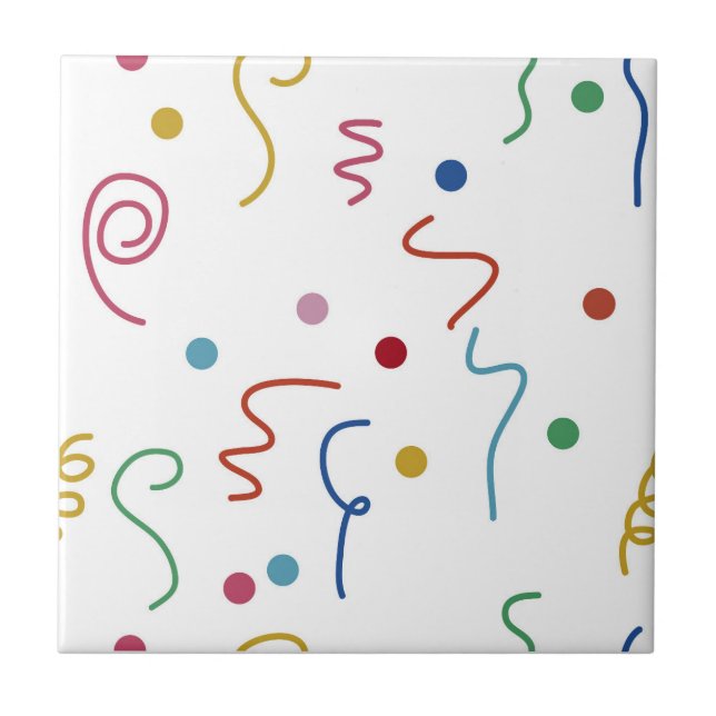 Coloured Party Confetti Pattern Tile (Front)