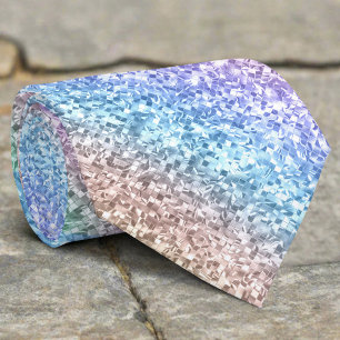 Coloured Pastel Textures Elegant Shiny Glass Effec Tie