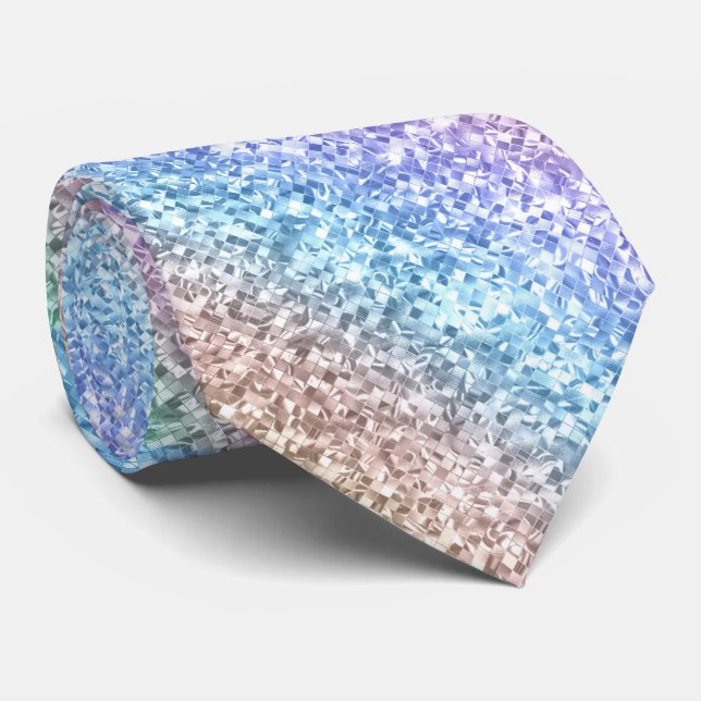Coloured Pastel Textures Elegant Shiny Glass Effec Tie (Rolled)