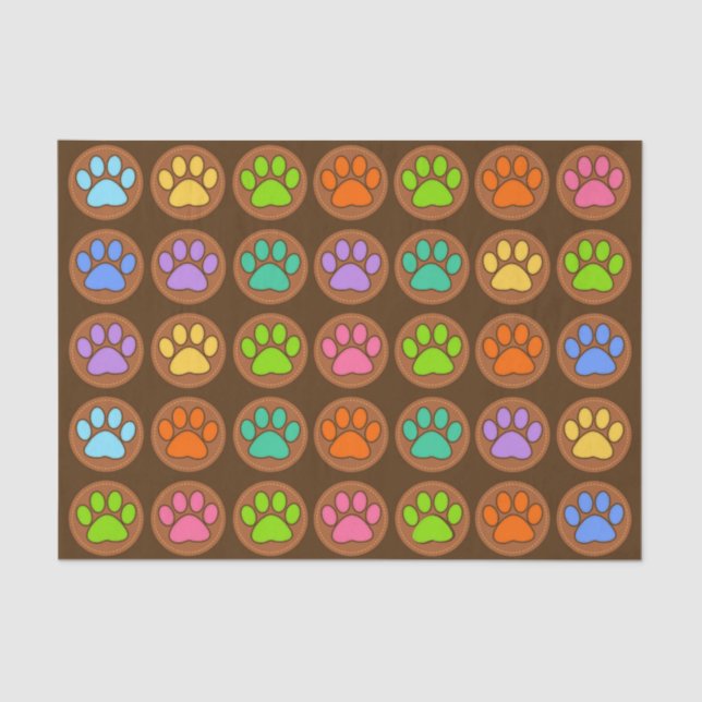 Coloured Paws Tissue Paper (Front)