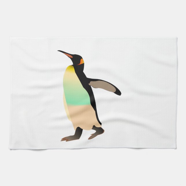 Coloured Peguin Kitchen Towel (Horizontal)