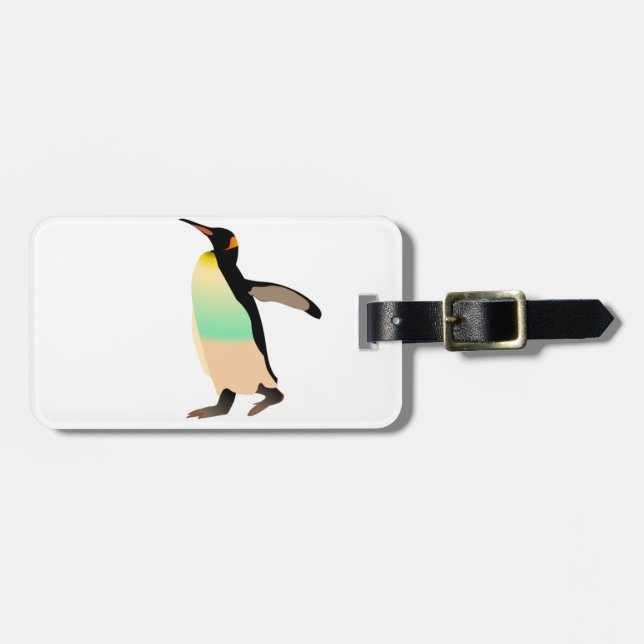 Coloured Peguin Luggage Tag (Front Horizontal)