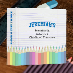 Coloured Pencil and Paper School Work and Artwork Binder