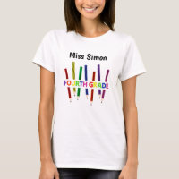 Coloured Pencils 4th Grade Teacher Woman's T-Shirt