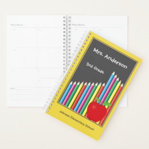 Coloured Pencils Apple Teacher Planner