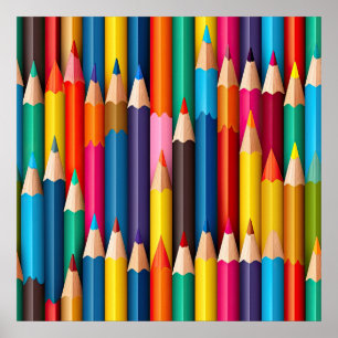 Coloured Pencils Art Poster