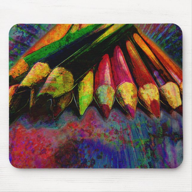 Coloured Pencils Art Supplies Mouse Pad (Front)