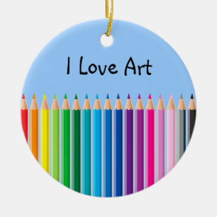 Coloured Pencils Ceramic Ornament