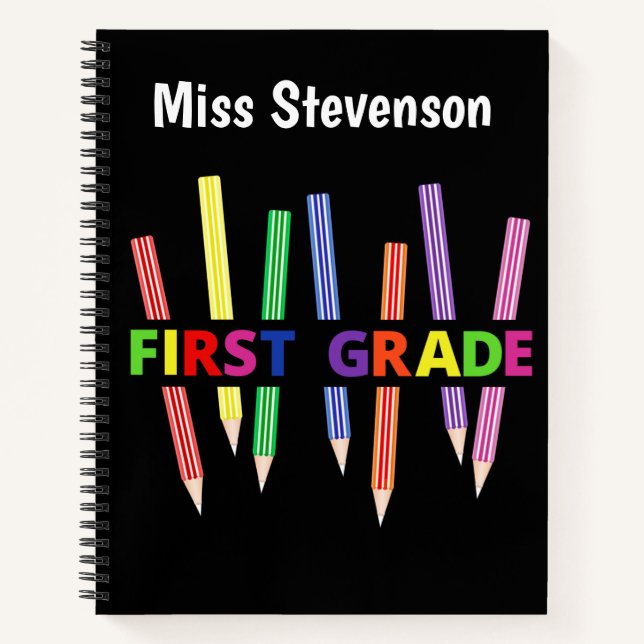 Coloured Pencils First Grade Notebook (Front)