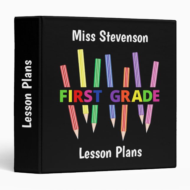 Coloured Pencils First Grade  Teacher Binder (Front/Spine)