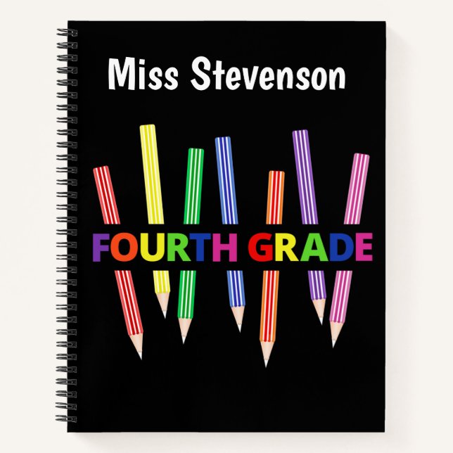 Coloured Pencils Fourth Grade Notebook (Front)