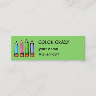 Coloured Pencils green small Business Card