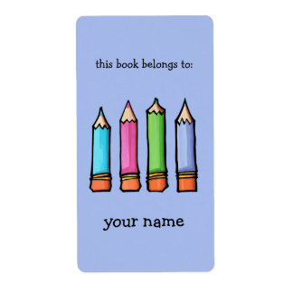 Coloured Pencils lavender Bookplate