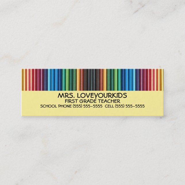 Coloured Pencils Mini Business Card (Front)