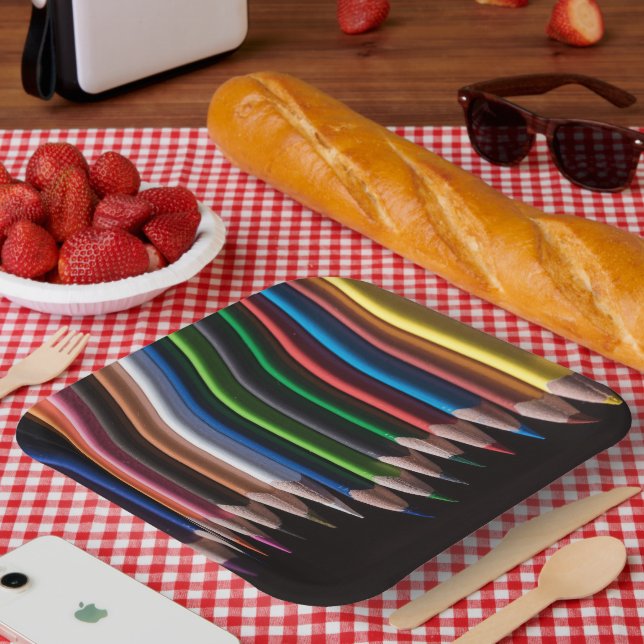 Coloured Pencils Paper Plate (Picnic)
