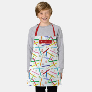 Coloured Pencils Pattern Kids Apron