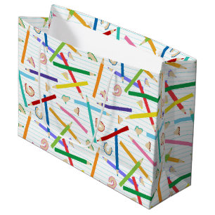 Coloured Pencils Pattern Large Gift Bag