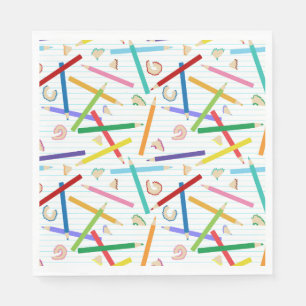 Coloured Pencils Pattern Napkin