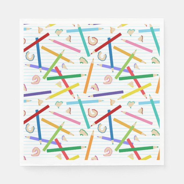 Coloured Pencils Pattern Napkin (Front)