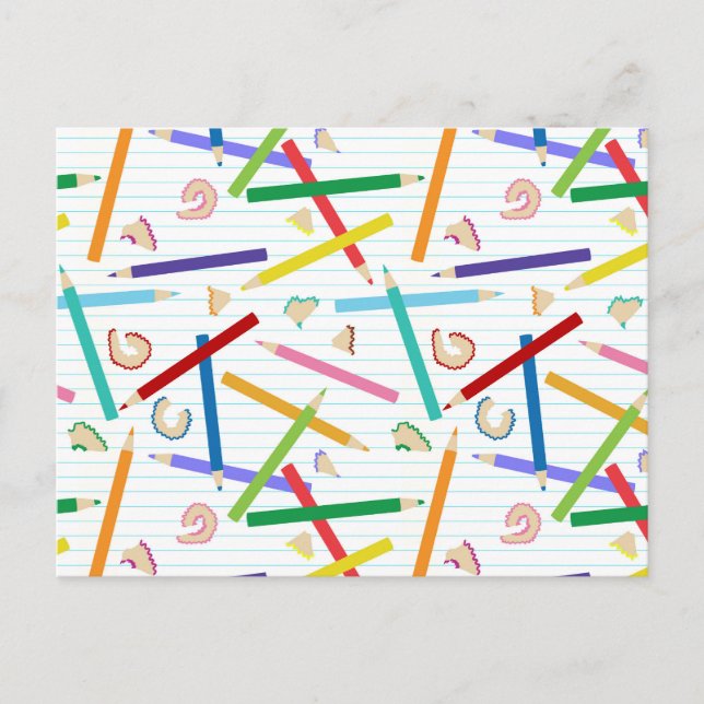 Coloured Pencils Pattern Postcard (Front)