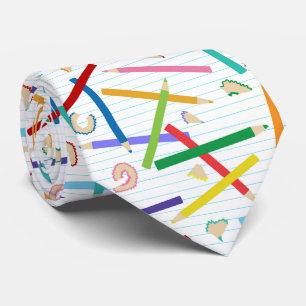 Coloured Pencils Pattern Tie