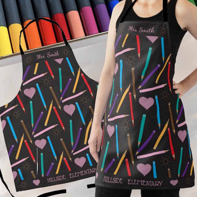 Coloured Pencils | Personalized Art Teacher Apron (Creator Uploaded)