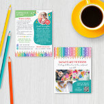 Coloured Pencils Stars Art Classes Tutor Promo Flyer<br><div class="desc">Marketing flyer for an art tutor personalized with your profile photo,  an about,  what you offer your prospective students,  and contact info. Add a small gallery of photos on the back to showcase your work. A colourful and fun design with coloured pencils and stars in soft and bright colours.</div>