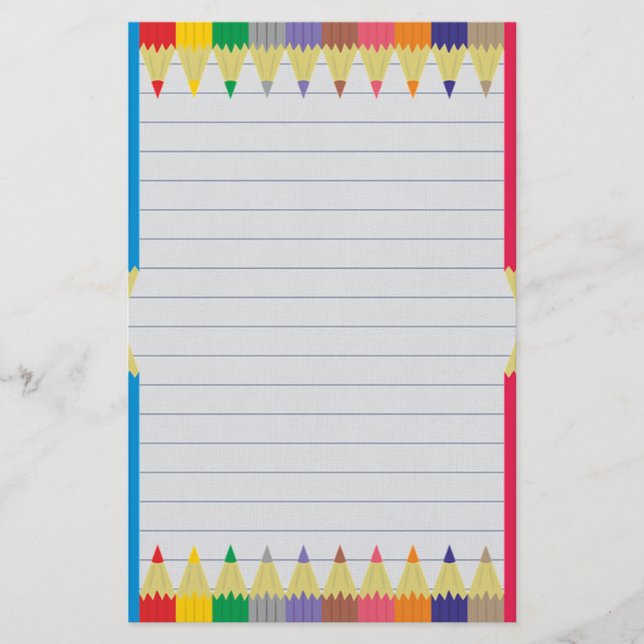 Coloured Pencils Stationery (Front)