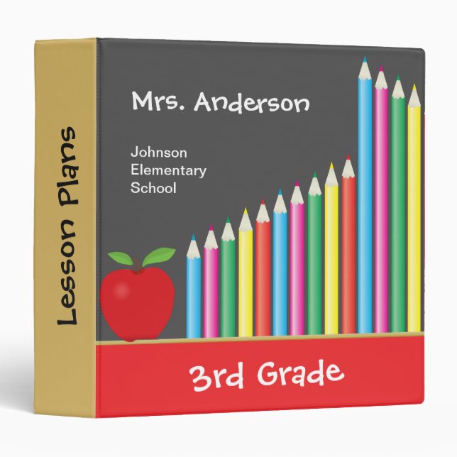 Coloured Pencils Teacher Binder (Front/Spine)